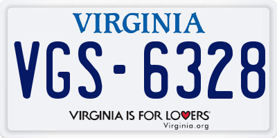 VA license plate VGS6328