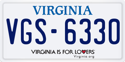 VA license plate VGS6330