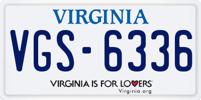 VA license plate VGS6336