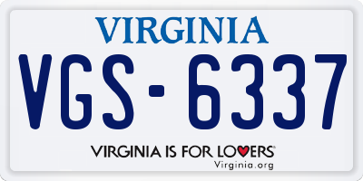VA license plate VGS6337