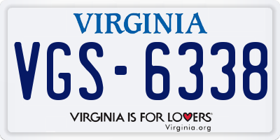 VA license plate VGS6338