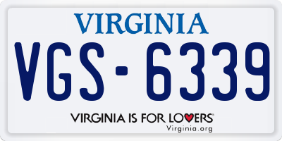 VA license plate VGS6339