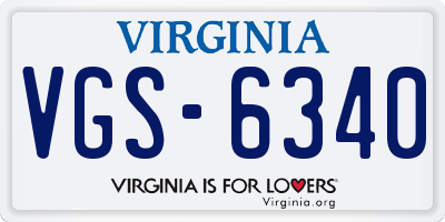 VA license plate VGS6340