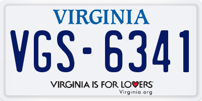 VA license plate VGS6341