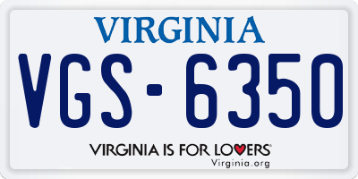 VA license plate VGS6350