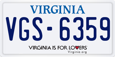 VA license plate VGS6359