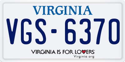 VA license plate VGS6370