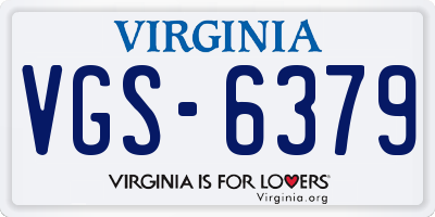 VA license plate VGS6379
