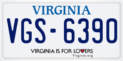 VA license plate VGS6390