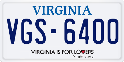 VA license plate VGS6400