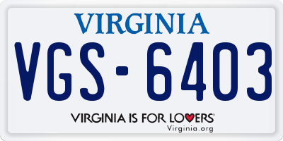 VA license plate VGS6403