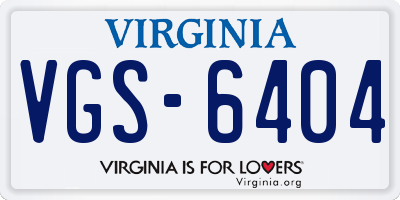 VA license plate VGS6404