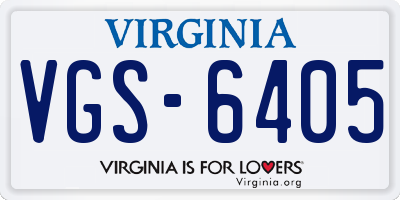 VA license plate VGS6405
