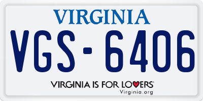 VA license plate VGS6406