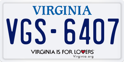 VA license plate VGS6407