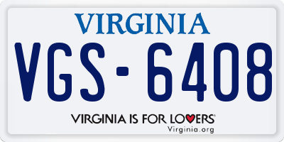 VA license plate VGS6408