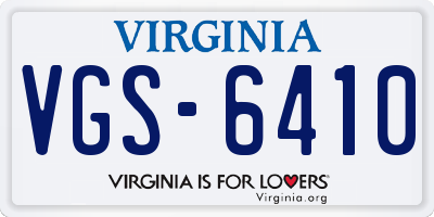 VA license plate VGS6410