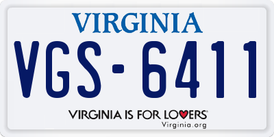 VA license plate VGS6411