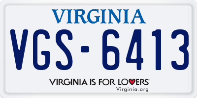 VA license plate VGS6413