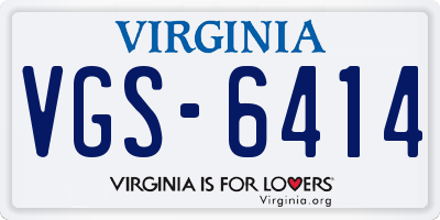 VA license plate VGS6414