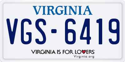 VA license plate VGS6419