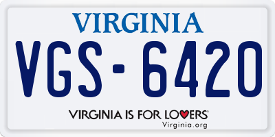 VA license plate VGS6420
