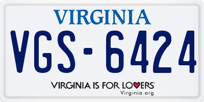 VA license plate VGS6424