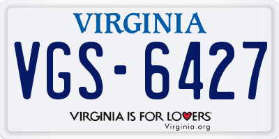 VA license plate VGS6427
