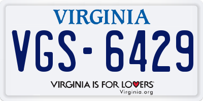 VA license plate VGS6429
