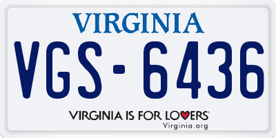 VA license plate VGS6436