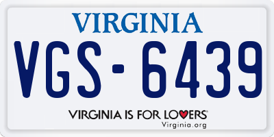 VA license plate VGS6439