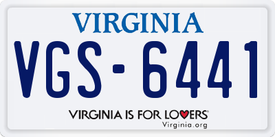 VA license plate VGS6441