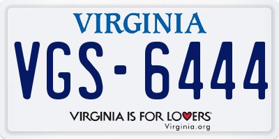 VA license plate VGS6444