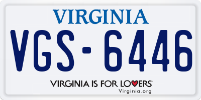 VA license plate VGS6446