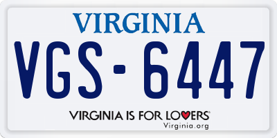 VA license plate VGS6447