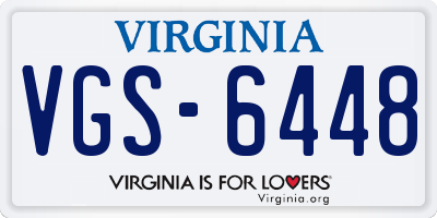 VA license plate VGS6448