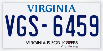 VA license plate VGS6459