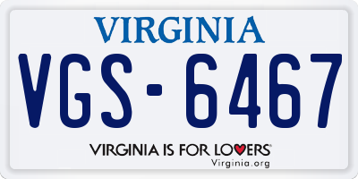 VA license plate VGS6467