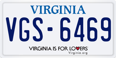 VA license plate VGS6469
