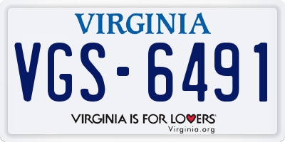 VA license plate VGS6491