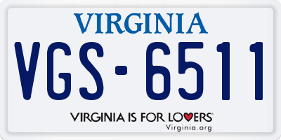 VA license plate VGS6511