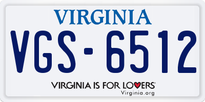 VA license plate VGS6512
