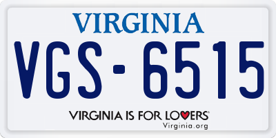 VA license plate VGS6515