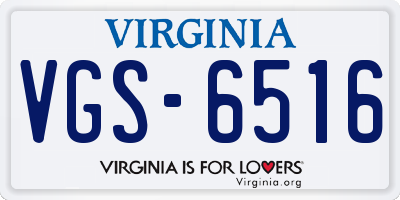 VA license plate VGS6516