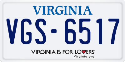 VA license plate VGS6517