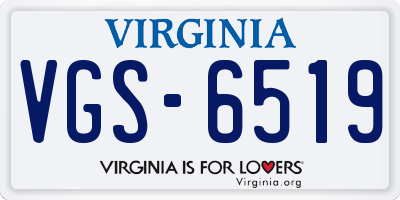 VA license plate VGS6519