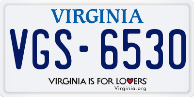 VA license plate VGS6530