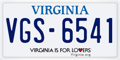 VA license plate VGS6541