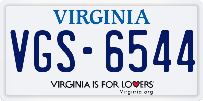 VA license plate VGS6544