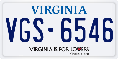 VA license plate VGS6546